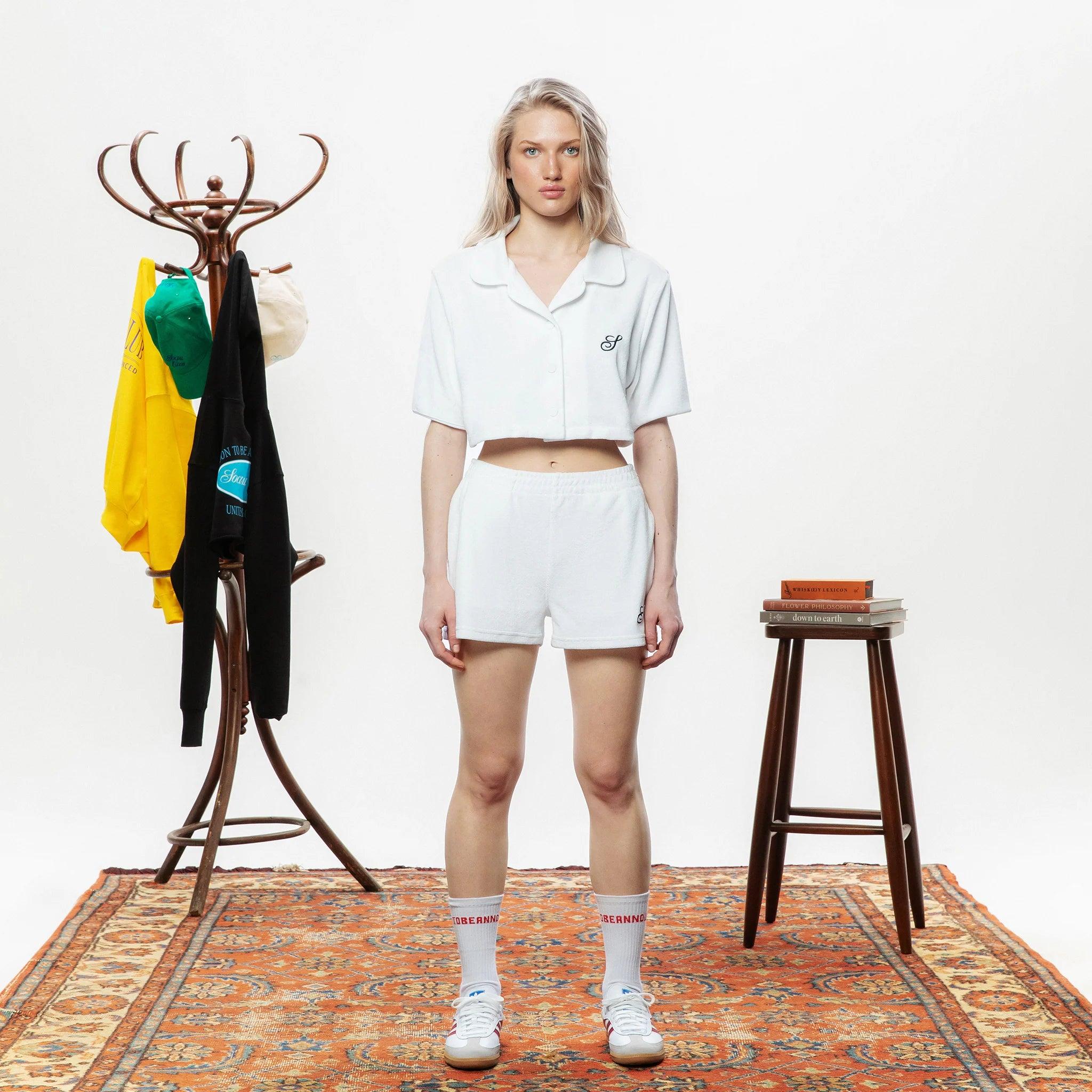 S Logo Crop Terry Bowling Shirt - SOON TO BE ANNOUNCED