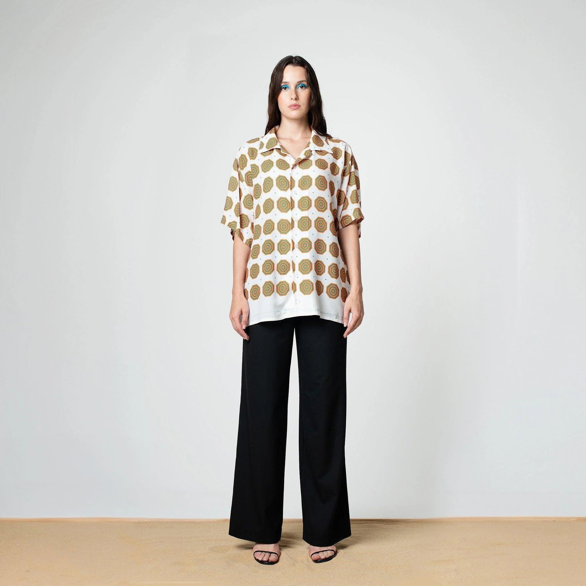 White/Orange Umbrella Bowling Shirt - SOON TO BE ANNOUNCED