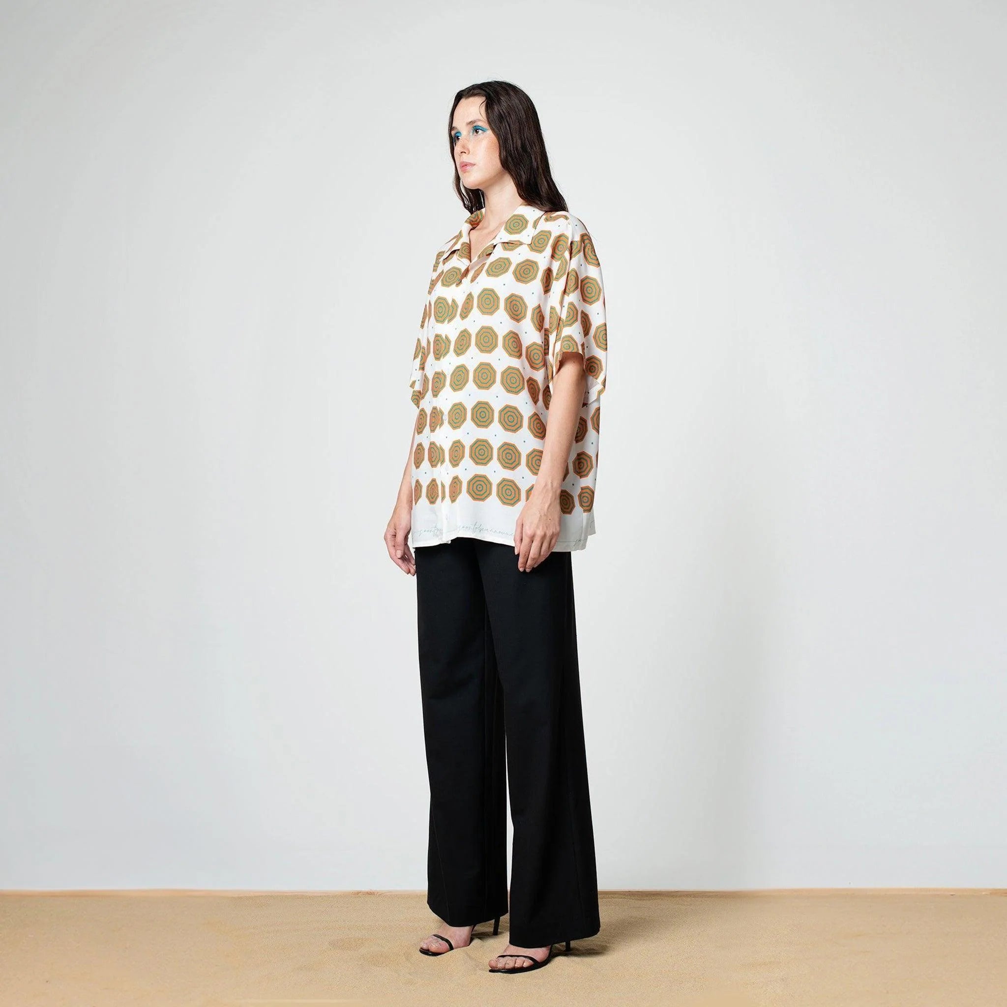 White/Orange Umbrella Bowling Shirt - SOON TO BE ANNOUNCED