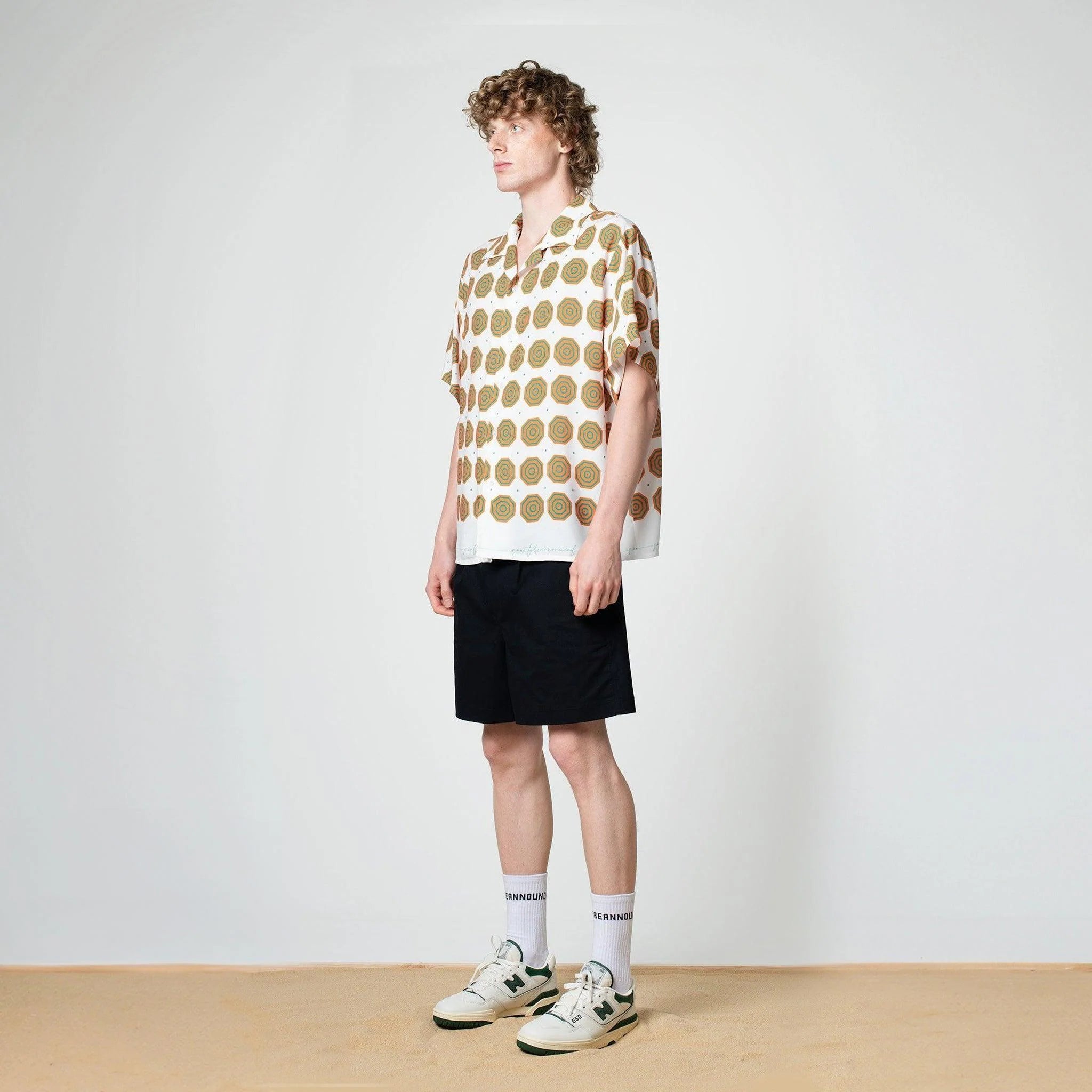 White/Orange Umbrella Bowling Shirt - SOON TO BE ANNOUNCED