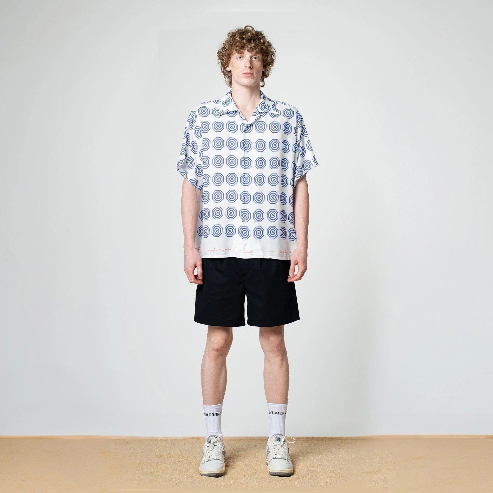 White/Blue Umbrella Bowling Shirt - SOON TO BE ANNOUNCED