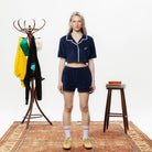 S Logo Crop Terry Bowling Shirt - SOON TO BE ANNOUNCED