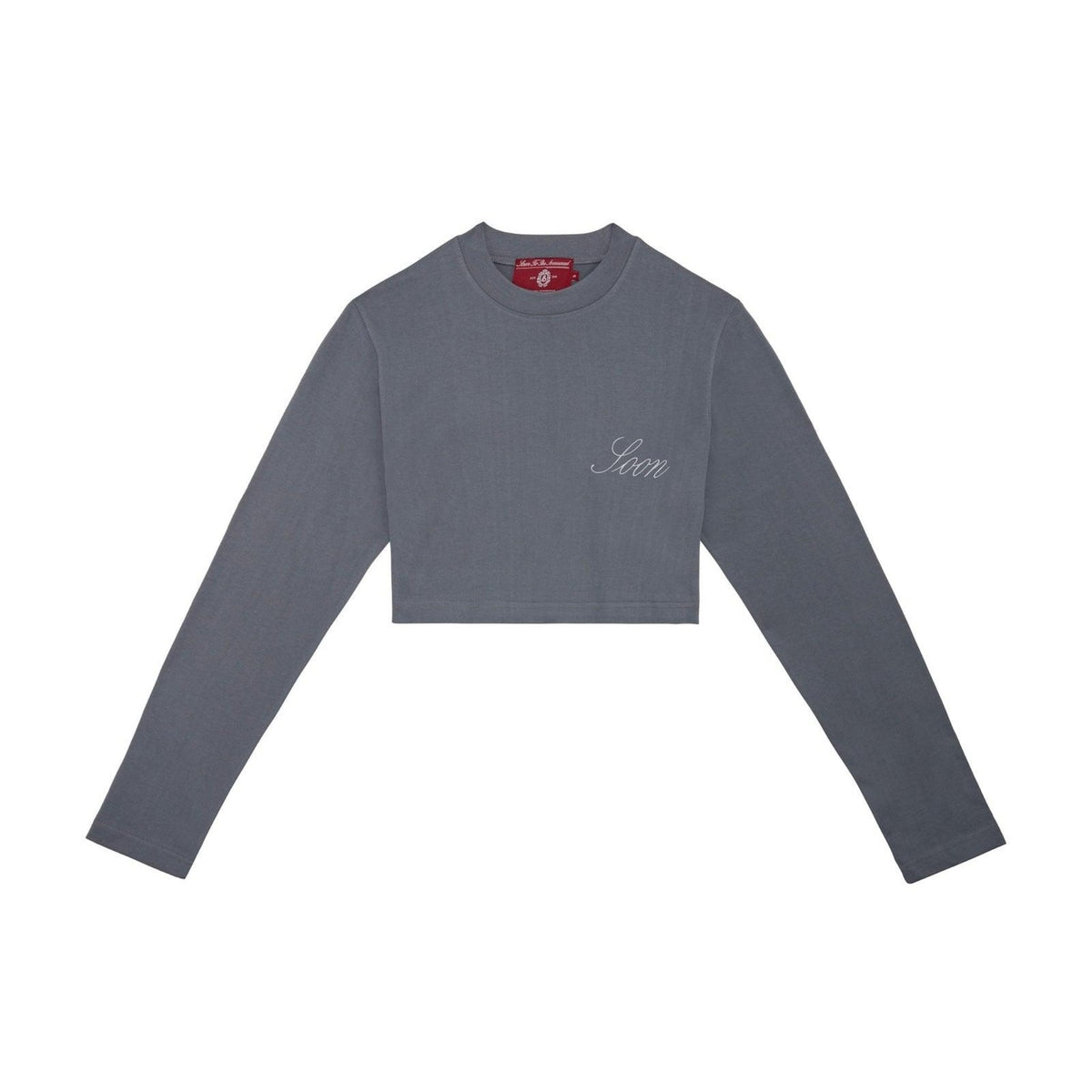 Soon Embroidery L/S Crop T-Shirt - SOON TO BE ANNOUNCED