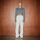 Soon Embroidery L/S Crop T-Shirt - SOON TO BE ANNOUNCED