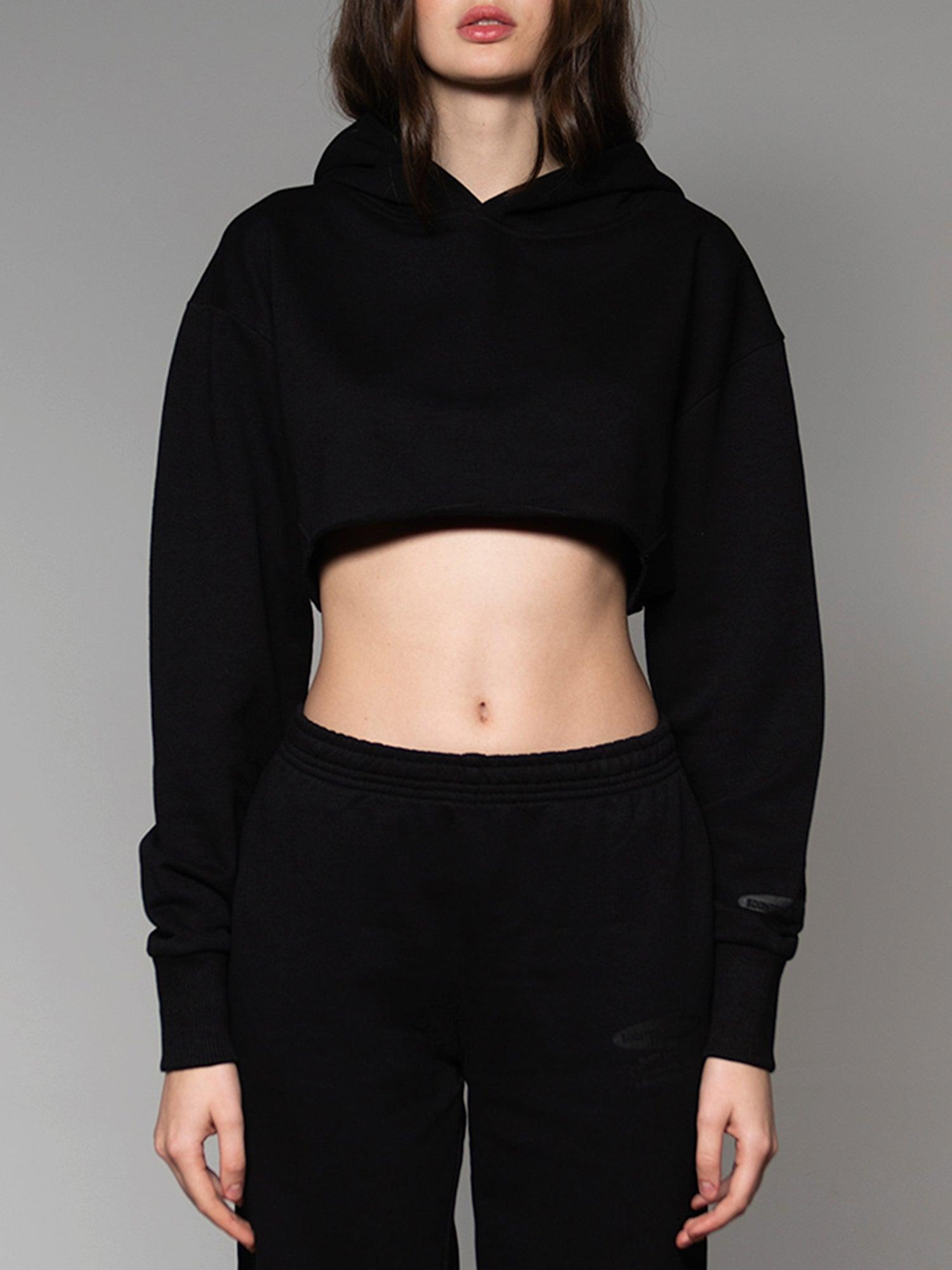 Black on Black Crop Hoodie No:2 - SOON TO BE ANNOUNCED