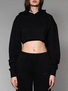 Black on Black Crop Hoodie - SOON TO BE ANNOUNCED