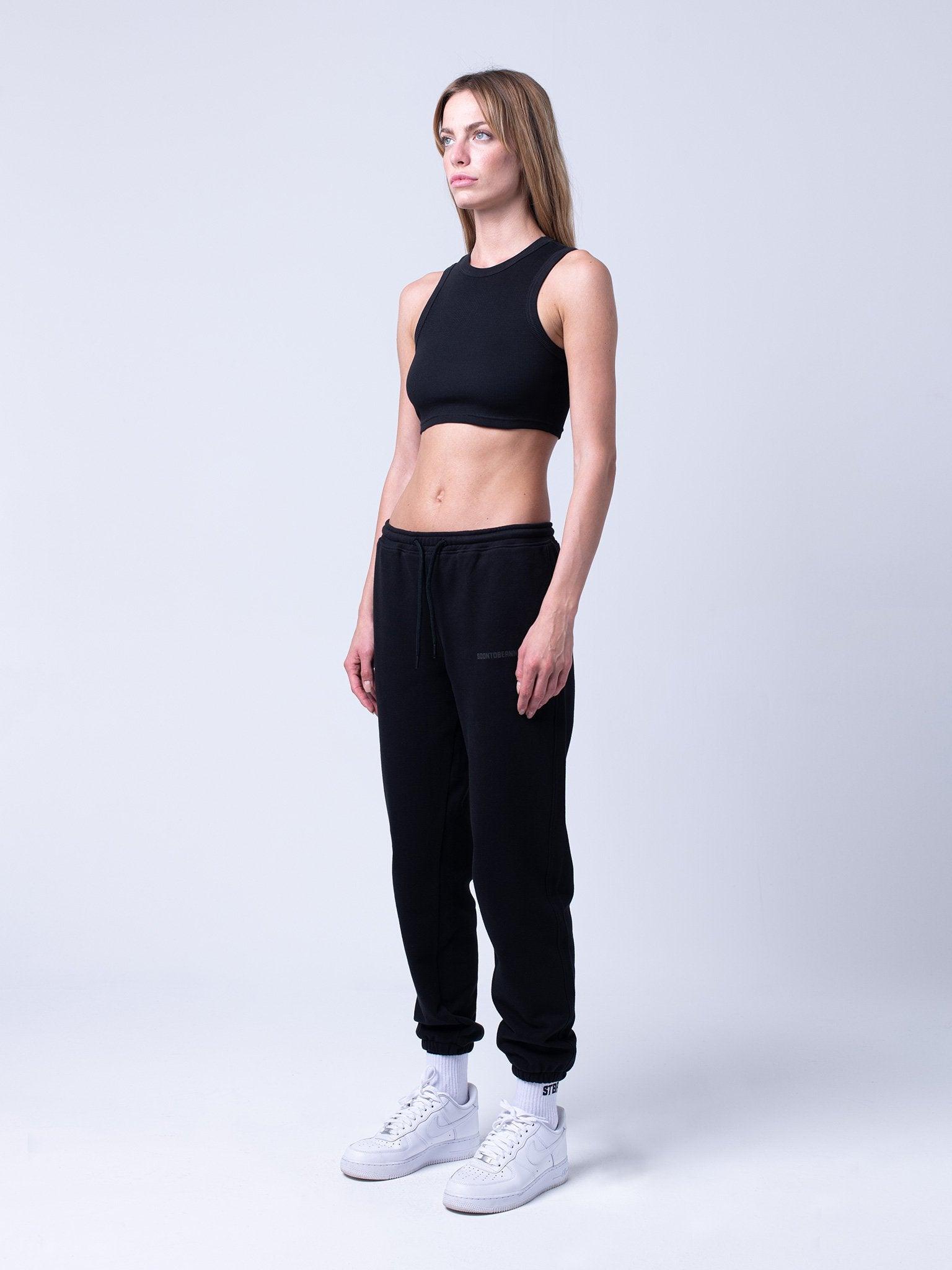 Kadın Halter Yaka Crop Bluz | STBA Black / XS