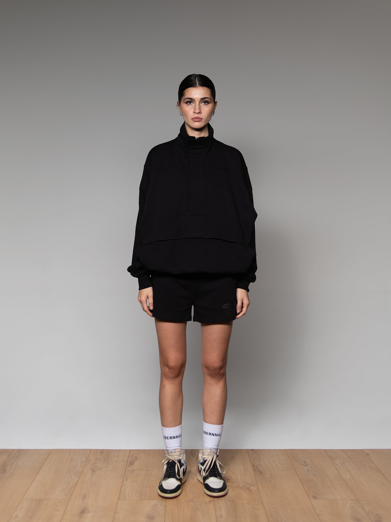Black on Black Half Zip Sweatshirt